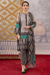 3-PC Printed Lawn Shirt with Chiffon Dupatta and Trouser CPM-4-09