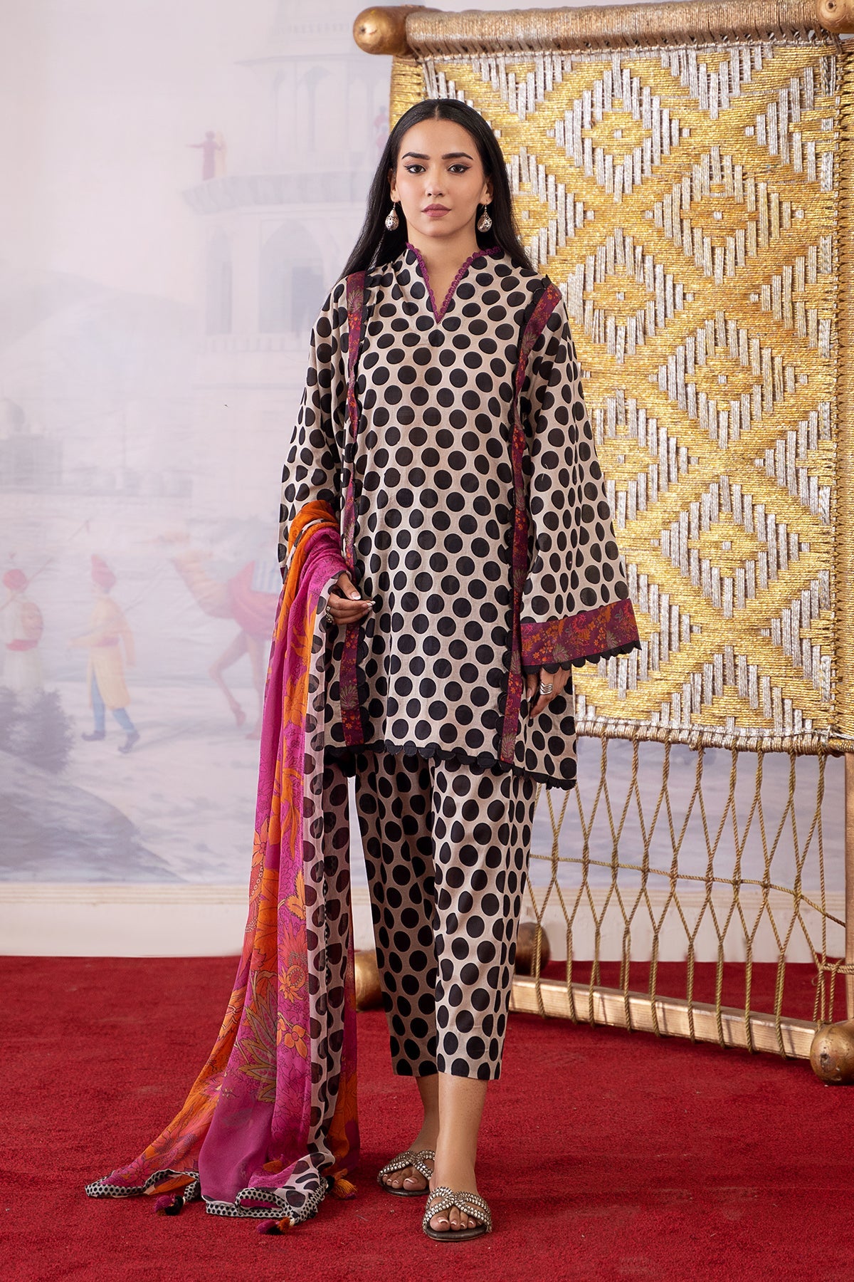 3-PC Printed Lawn Shirt with Chiffon Dupatta and Trouser CPM-4-271