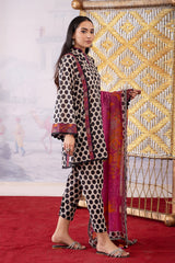 3-PC Printed Lawn Shirt with Chiffon Dupatta and Trouser CPM-4-271