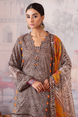 3-PC Embroidered Lawn Shirt Chiffon Dupatta and Trouser with CPM-4-01