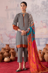 3-PC Printed Lawn Shirt with Chiffon Dupatta and Trouser CPM-4-04