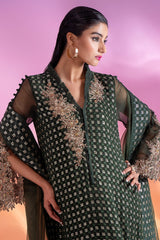 3-PC Embroidered Chiffon Shirt with Organza Dupatta and Trouser CMA-4-254