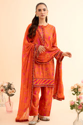 3-PC Embroidered Lawn Shirt with Embroidered Chiffon Dupatta and Trouser CPM23-52