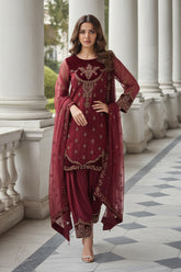 3-PC Embroidered Organza Suit CMA-5-135A