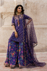 3-PC Embroidered Raw-Silk Suit CMA-5-040