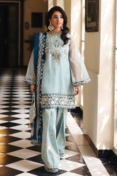 3-PC Embroidered Cotton Net CMA-5-238