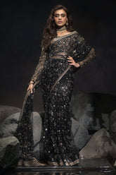 3-PC Embroidered Net Saree STM-5-05