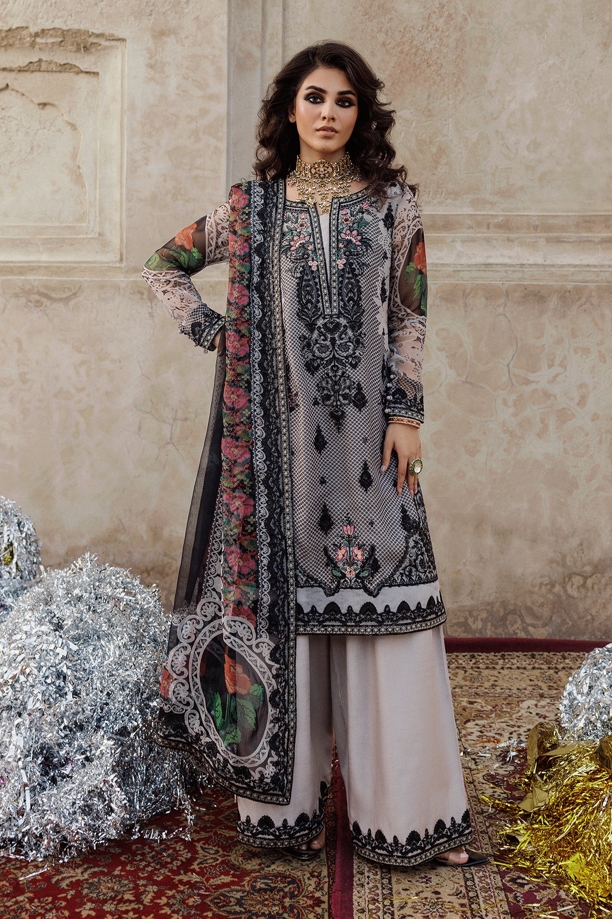 charizma unstitched dress sale with price winter 4-PC Charizma Unstitched Luxury Collection DJW5-03 House Of Charizma