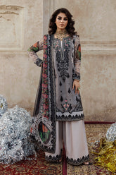 3-pc Unstitched Embroidered Printed Chiffon Collection VSL25-44