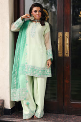 3-PC Embroidered Cotton Net CMA-5-234