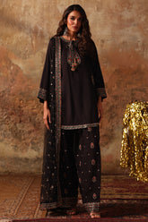 3-PC Embroidered Raw-Silk Suit CMA-5-065