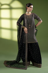 3-PC Embroidered Raw-Silk Suit CMA-6-237