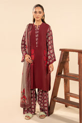 3-PC Printed Raw-Silk Suit CPM-5-066