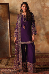 3-PC Embroidered Raw-Silk Suit CMA-5-049