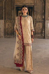 3-PC Embroidered Raw-Silk Suit CMA-5-125 OFF-WHITE