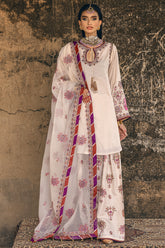 3-PC Embroidered Raw-Silk Suit CMA-5-137 OFF-WHITE