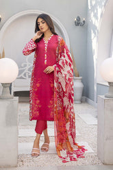 3-PC Unstitched Printed Lawn Shirt with Chiffon Dupatta and Trouser CP4-023