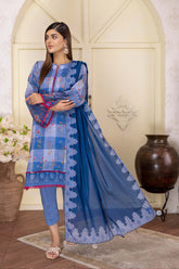 3-Pc Printed Lawn Unstitched With Chiffon Dupatta CP22-76