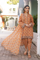 3-Pc Digital Printed Lawn Shirt With Lawn Tulip Trouser and Chiffon Dupatta CPM23-66