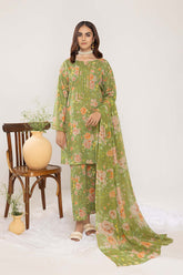 3-Pc Lawn Digital Printed Shirt With Straight Trouser and Chiffon Dupatta CPM23-71