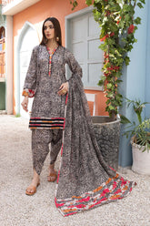 3-Pc Digital Lawn Printed Shirt With Tulip Trouser and Chiffon Dupatta CPM23-43