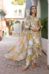 3-Pc Digital Printed Lawn Shirt With Printed Straight Trouser and Chiffon Dupatta CPM23-33