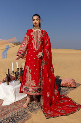 3-Pc Charizma Unstitched Premium Embroidered Lawn With Chiffon Dupatta RM23-08