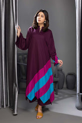 2-Pc Viscose Staple Long Shirt With Silk Staple Qlot Trouser CPG22-83 - B