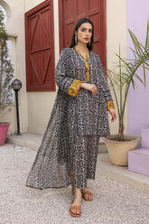 3-Pc Digital Printed Lawn Shirt With Printed Straight Trouser and Chiffon Dupatta CPM23-38
