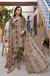 3-Pc Digital Printed Lawn Shirt With Lawn Tulip Trouser and Chiffon Dupatta CPM23-59
