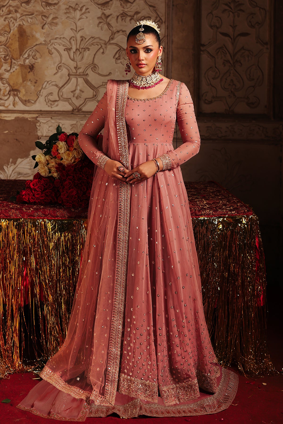 3-PC Embroidered Chiffon Suit CMA-5-259 House Of Charizma 3-PC Embroidered Chiffon Suit CMA-5-259 House Of Charizma