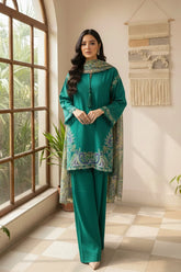 3-PC Embroidered Suit CNP-5-313 Green