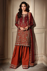 3-PC Unstitched Embroidered Luxury Chiffon DJW6-08