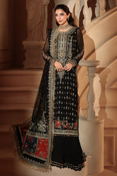 3-PC Unstitched Embroidered Luxury Chiffon DJW6-04