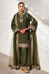 3-PC Embroidered Raw-Silk Suit CMA-5-011