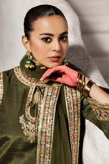 3-PC Embroidered Raw-Silk Suit CMA-5-011