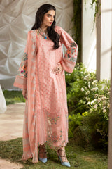 3-PC Stitched Chikankari Lawn Collection CMA-6-123 Peach