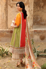 3-PC Embroidered Lawn Shirt with Embroidered Chiffon Dupatta and Trouser BAS5-03