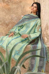 3-PC Embroidered Lawn Shirt with Embroidered Chiffon Dupatta and Trouser DSCC4-11