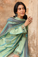 3-PC Embroidered Lawn Shirt with Embroidered Lawn Dupatta and Trouser DSCC4-11