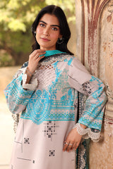 3-PC Embroidered Lawn Shirt with Embroidered Chiffon Dupatta and Trouser DSCC4-14