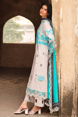 3-PC Embroidered Lawn Shirt with Embroidered Chiffon Dupatta and Trouser CIN5-05