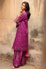 3-PC Embroidered Lawn Shirt with Embroidered Chiffon Dupatta and Trouser BAS5-04