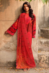 3-PC Embroidered Lawn Shirt with Embroidered Chiffon Dupatta and Trouser AK5-05