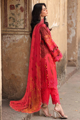 3-PC Embroidered Lawn Shirt with Embroidered Chiffon Dupatta and Trouser AK5-05