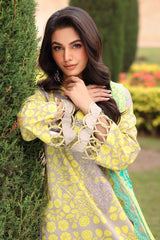 3-PC Embroidered Lawn Shirt with Embroidered Chiffon Dupatta and Trouser DSRB4-03