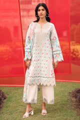 3-PC Embroidered Lawn Shirt with Embroidered Chiffon Dupatta and Trouser DSCC4-17