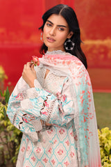 3-PC Embroidered Lawn Shirt with Embroidered Chiffon Dupatta and Trouser DSCC4-17