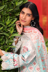 3-PC Embroidered Lawn Shirt with Embroidered Chiffon Dupatta and Trouser CIN5-06