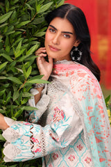 3-PC Embroidered Lawn Shirt with Embroidered Chiffon Dupatta and Trouser DSCC4-17